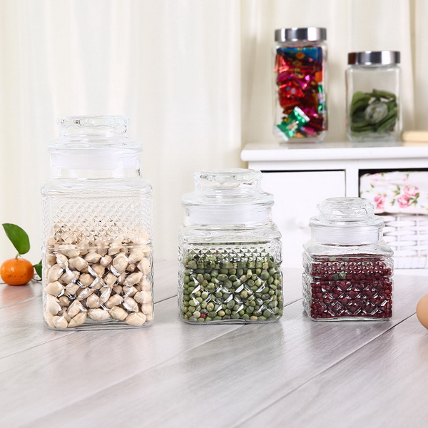Glass canister jar