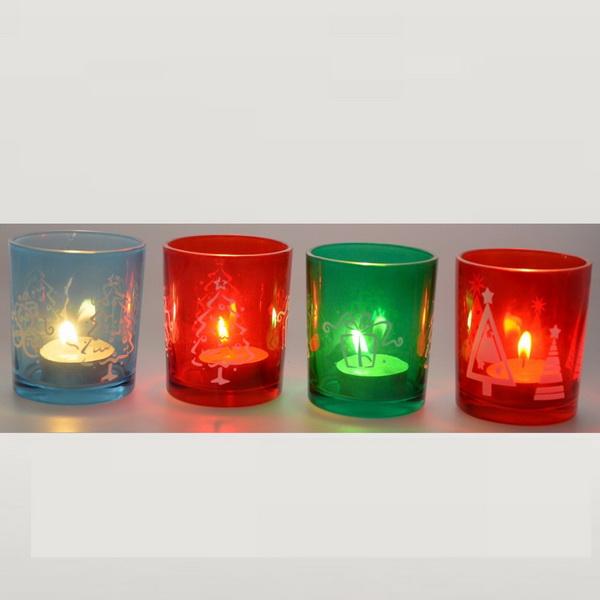 Glass candle holder