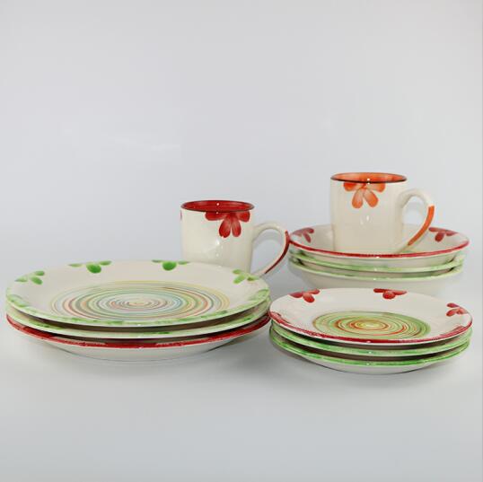 16pcs-Ceramic-stoneware-color-glazed-square-dinnerware