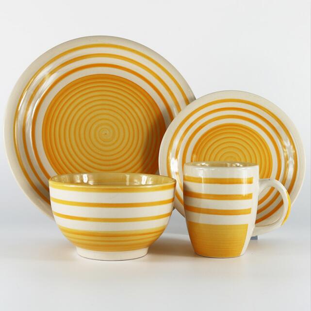 yellow New-design-kitchenware-stoneware-hand-painted-dinner 